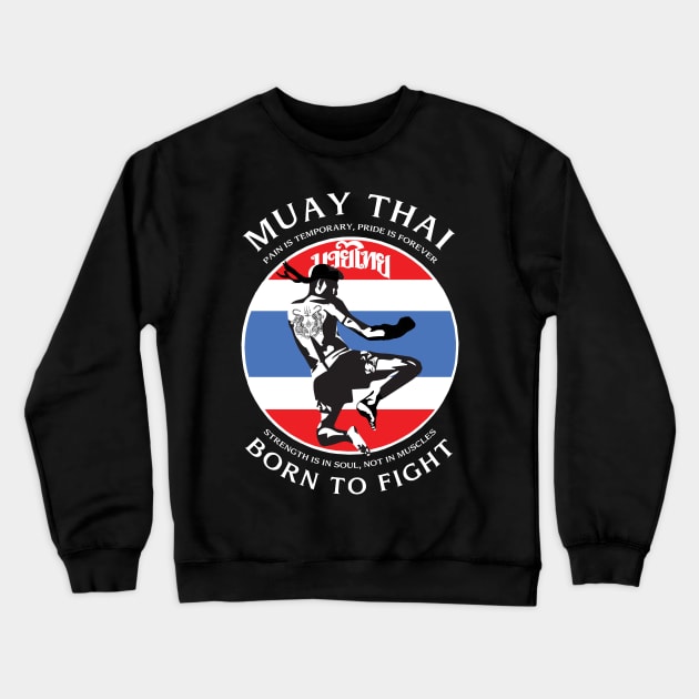 Muay Thai Boxing The Art of Eight Limbs Crewneck Sweatshirt by KewaleeTee